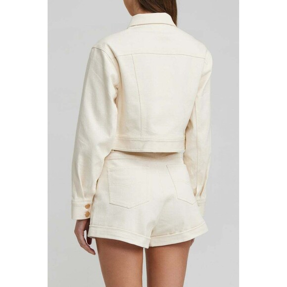 SIGNIFICANT OTHER Jean Shorts LENNY Womens Cream NWT MRP $199 Size 6 - Picture 4 of 11